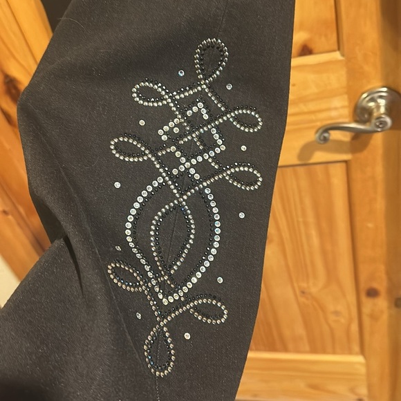 Vintage Christine Alexander Embellished Rhinestones Black Jeans - Picture 6 of 7